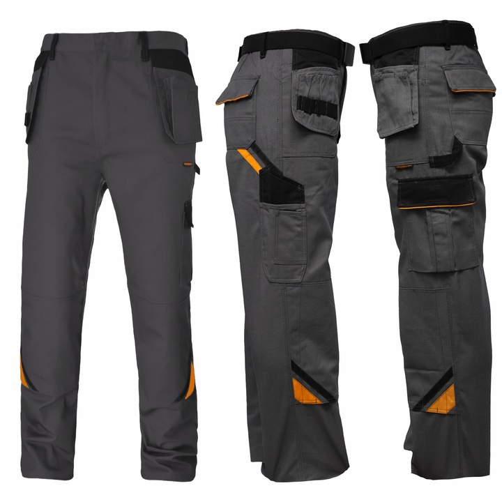 SPODNIE ROBOCZE MĘSKIE DO PASA MONTERSKIE OCHRONNE WZMACNIANE BOJÓWKI