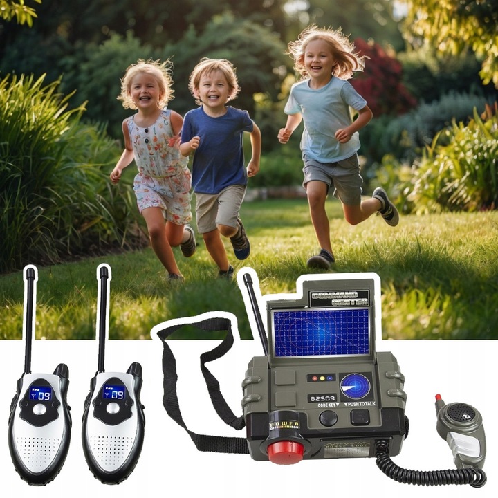 WALKIE TALKIE DLA DZIECI 2 x krótkofalówka ZESTAW łoki toki + BAZA do 30m