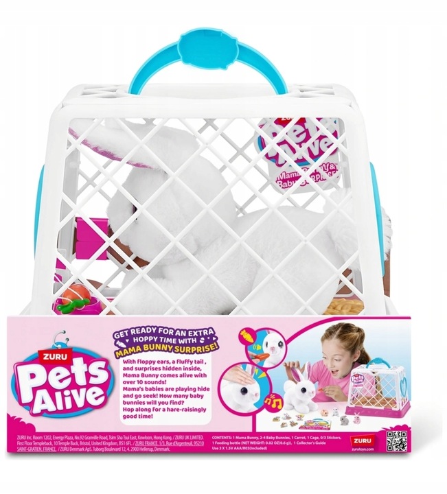 ZURU Pets Alive Interaktywny Królik Mama Bunny Surprise z króliczkami