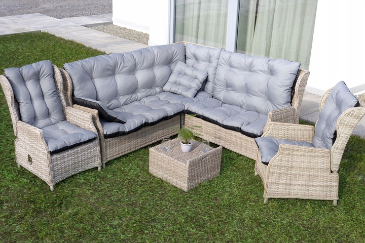 Duża PODUSZKA OGRODOWA na meble poduszka NA HUŚTAWKĘ ŁAWKĘ 180x60x50 szara