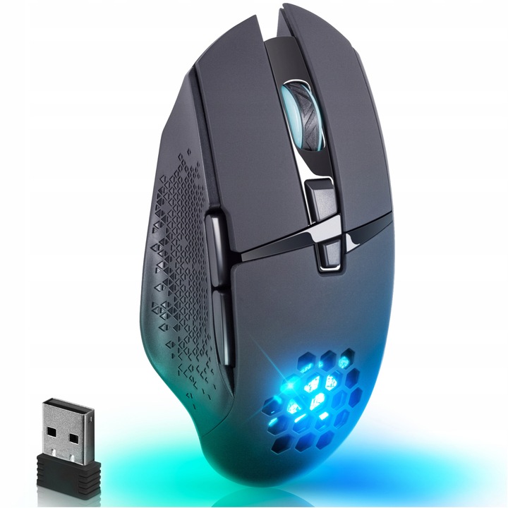 MYSZKA GAMINGOWA MYSZ DLA GRACZY BEZPRZEWODOWA KOMPUTEROWA LED RGB 3200 DPI