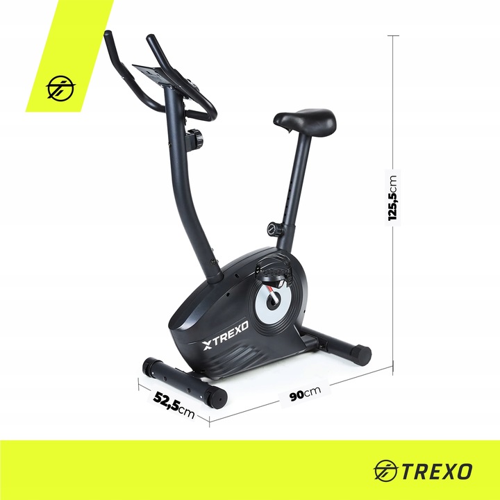 Rower stacjonarny TREXO TXO-TB100 czarny 900x520x1255 REGULOWANE SIODEŁKO