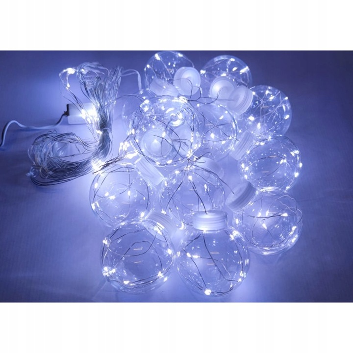 KULE WISZĄCE LAMPKI CHOINKOWE KURTYNA MIKRO LED