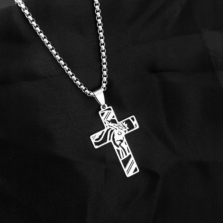 ŁAŃCUSZEK Z KRZYŻYKIEM Srebrny Męski Krzyż Łańcuch Naszyjnik WŁOSKI