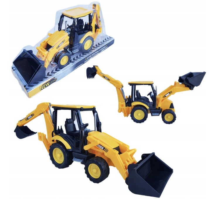 DUŻA KOPARKO ŁADOWARKA Z NAPĘDEM RĘCZNYM RUCHOME ELEMENTY PREZENT