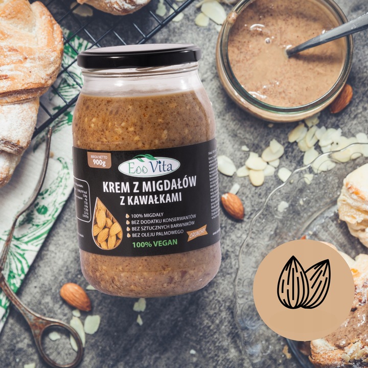 Pasta masło z migdałów migdałowe CRUNCH 900g