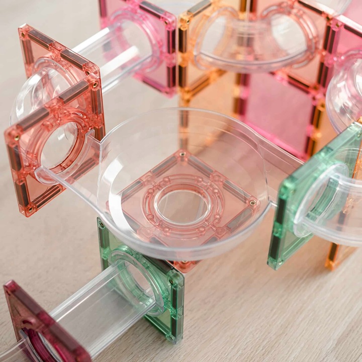 Connetix: klocki magnetyczne kulodrom Pastel Ball Run 80 tor kulkowy