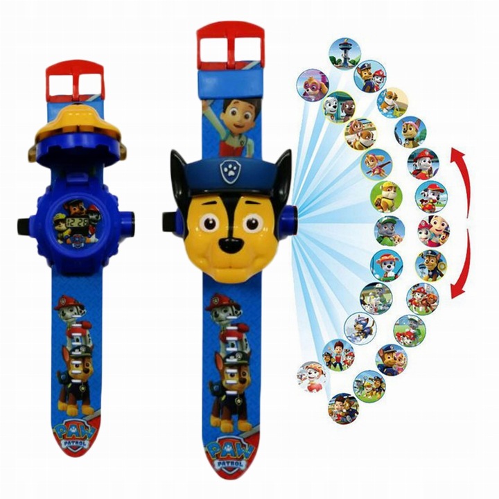 ZESTAW PSI PATROL WALKIE TALKIE + ZEGAREK Z PROJEKTOREM CHASE DLA DZIECI