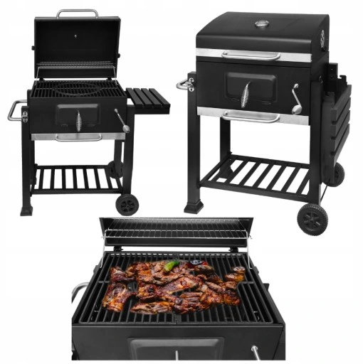 Grill Węglowy ogrodowy z żeliwnym rusztem 57 x 43 cm