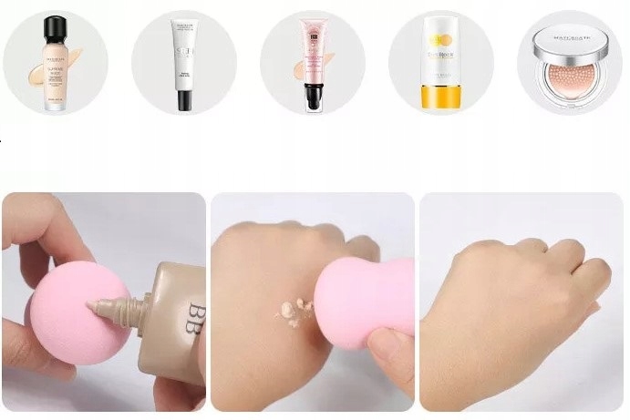 ZESTAW 4 GĄBKI DO MAKIJAŻU GĄBKA BLENDER GĄBECZKI