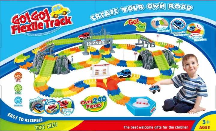 TOR SAMOCHODOWY MAGIC TRACK 5 metrów + 2 AUTKA MOST TUNELE DRZEWA WIADUKT