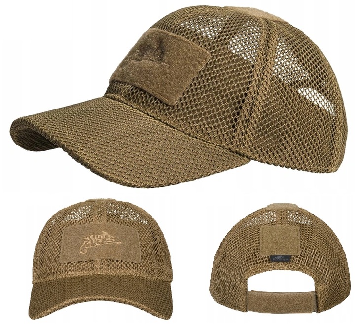 Czapka z Daszkiem Helikon Mesh Bejsbolówka Siatka Regulowana Brązowa Coyote