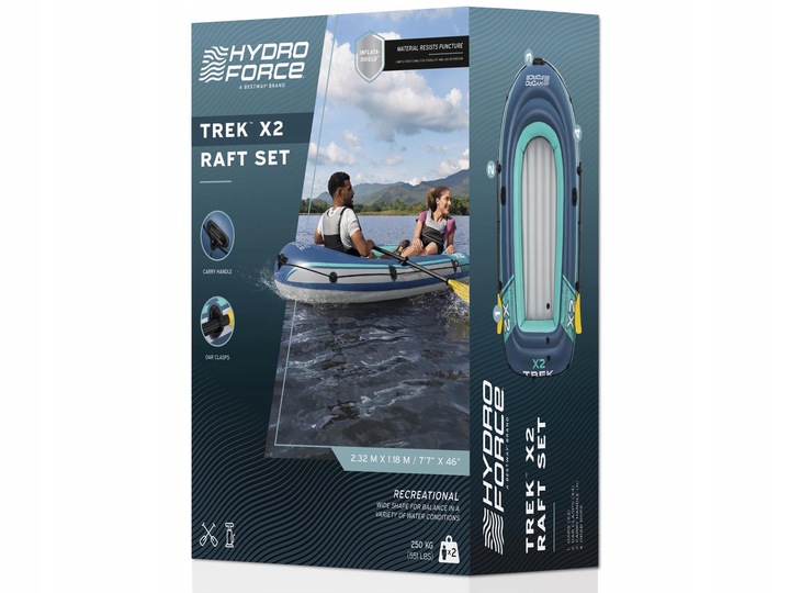 PONTON DMUCHANY 2 OSOBOWY HYDRO-FORCE TREK X2 + POMPKA WIOSŁA BESTAWY 61153