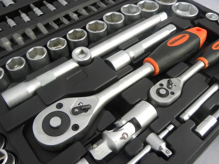 ZESTAW NARZĘDZI KLUCZY NASADOWYCH NASADKI I BITY 94 EL. 1/2" 1/4" 10-32