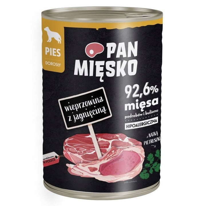 PAN MIĘSKO PAKO MIX KARMA MOKRA DLA PSA MIX 6 SMAKÓW PUSZKA 12 X 400 G