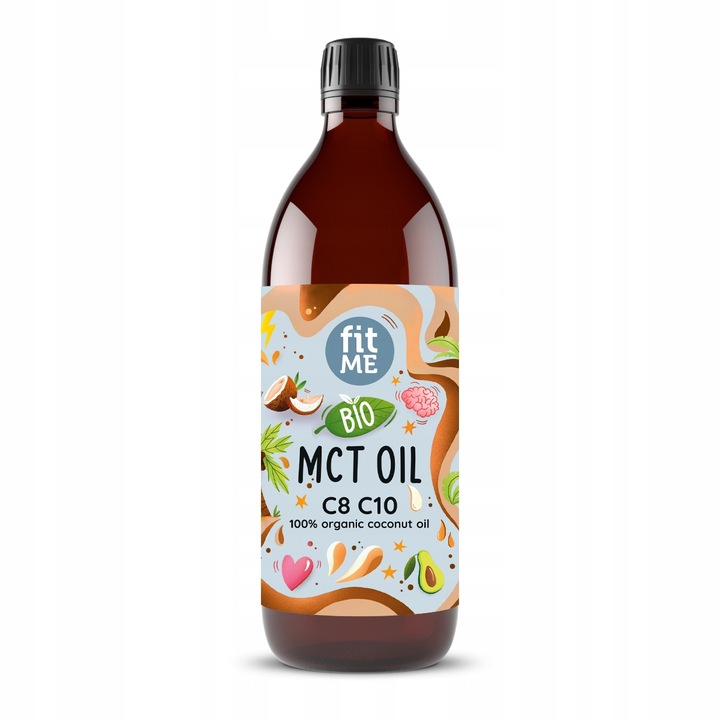 Olej MCT BIO z kokosa 500 ml 100 % kokosowy Coconut keto C8+C10 + pompka