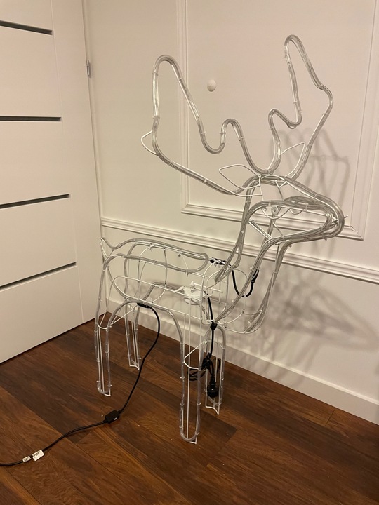 Renifer LED Świąteczny Świecący Figurka Na Zewnątrz XL 85 Duży Niebieski