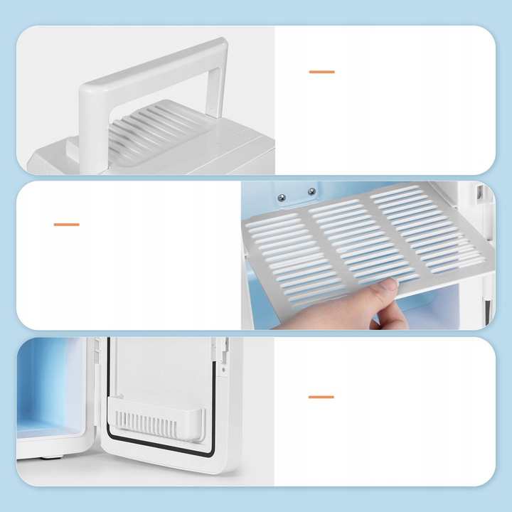 MINI PRZENOŚNA LODÓWKA 10 LITRÓW 12V 230V LUSTRZANA