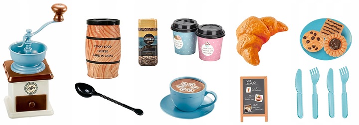 SERWIS DLA DZIECI XXL zestaw do herbaty kawy filiżanki cukiernia kawiarnia