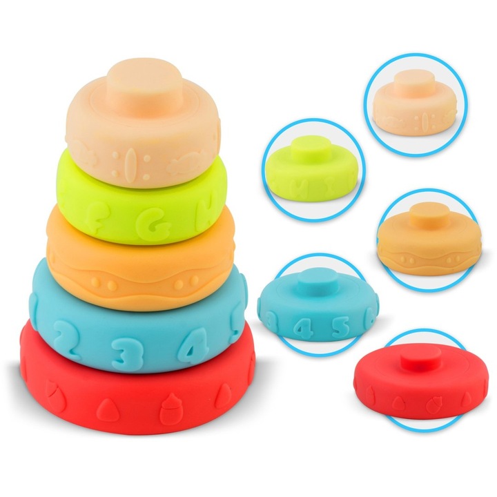 ZABAWKA DO KĄPIELI 24 ELEMENTY MONTESSORI KLOCKI SORTER DLA DZIECI PREZENT