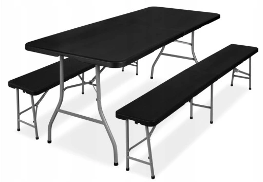 STÓŁ ROZKŁADANY OGRODOWY CATERINGOWY SKŁADANY WALIZKA GRATIS + 2 ŁAWKI