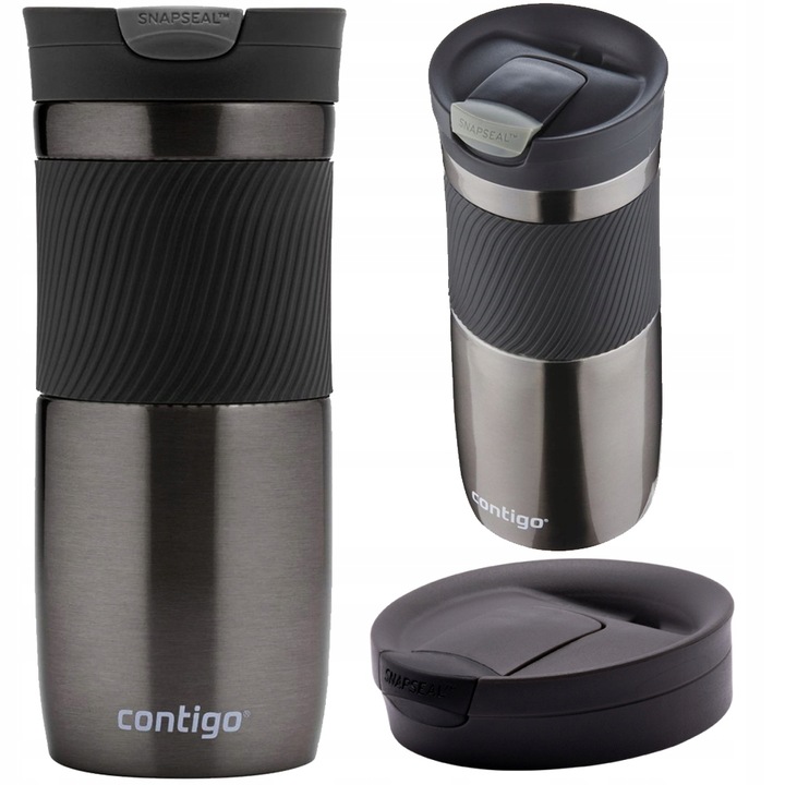 KUBEK TERMICZNY CONTIGO BYRON 470ML GUNMETAL - BLOKADA POKRYWY - BEZ BPA
