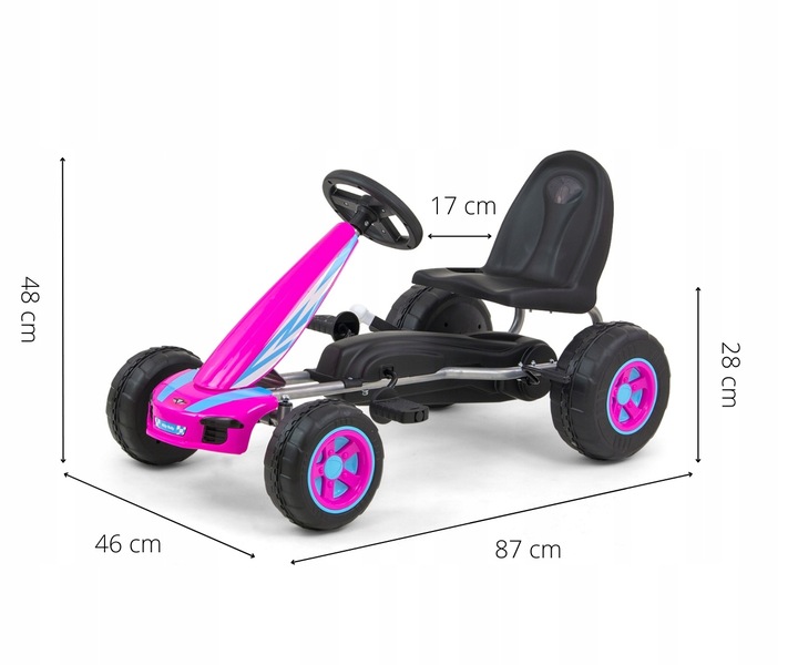 Gokart na pedały Milly Mally Viper Pink
