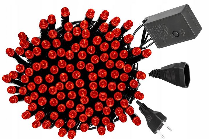 Lampki Choinkowe 500 LED Światełka na Choinkę Czerwone