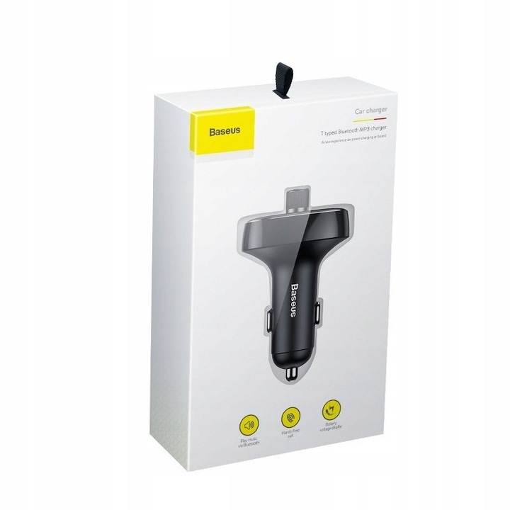 BASEUS TRANSMITER FM BLUETOOTH ŁADOWARKA SAMOCHODOWA MP3 2x USB SD/ TF 3.4A