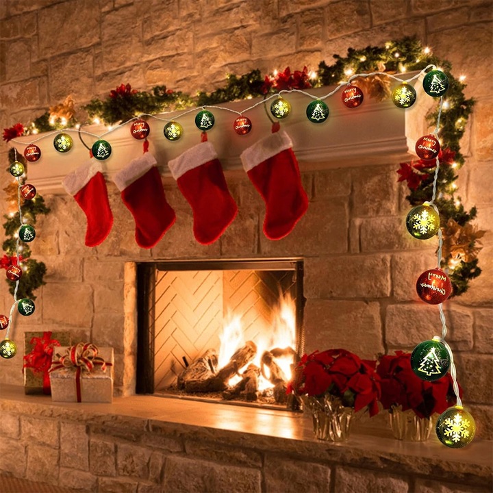 Łańcuch Girlanda Świetlna 20Led Na Boże Narodzenie Na Baterie4.1 m z pilot