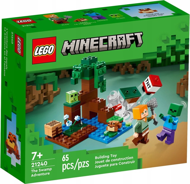 LEGO MINECRAFT 21240 KLOCKI MOKRADŁA BAGNA ZOMBIE ALEX