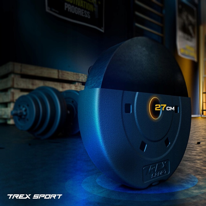 Hantle regulowane bitumiczne 40kg zestaw hantli gryf obciążenia Trex Sport