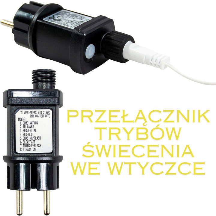 PŁOTEK DEKORACYJNY OZDOBA ŚWIĄTECZNA LED Zestaw 8 szt programator timer