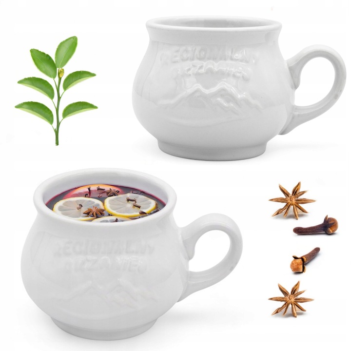 Komplet 2x KUBEK kamionkowy DO GRZAŃCA na grzane wino piwo zestaw do wina