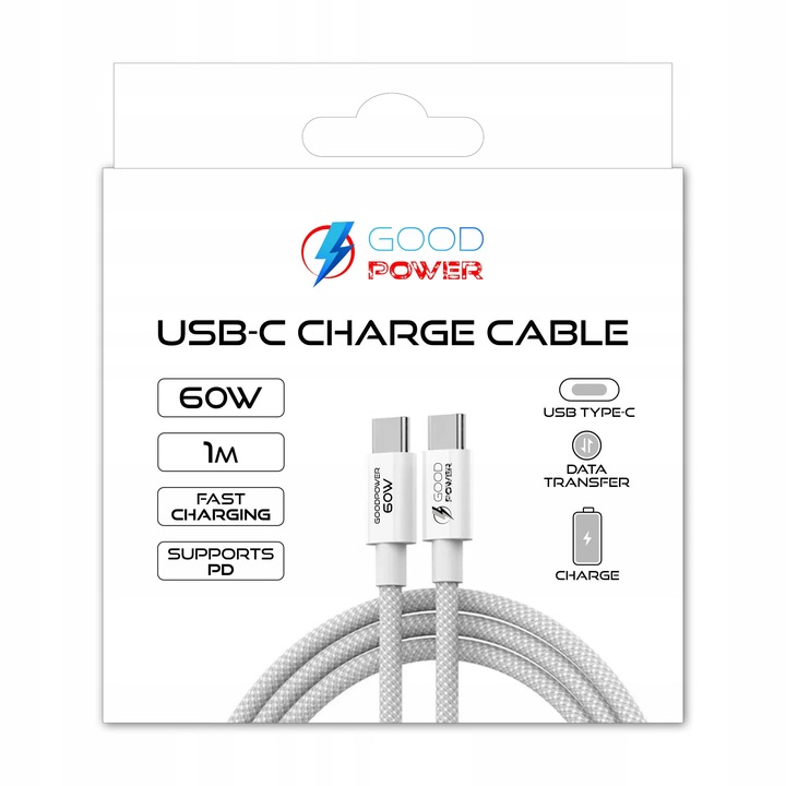 POWERBANK 20000mAh 22,5W DUŻA POJEMNOŚĆ + KABEL USB-C 60W GOODPOWER