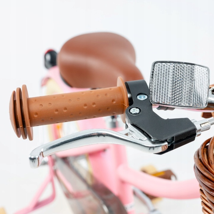 Bezpieczny Różowy rowerek dziecięcy 16" dla dziewczynki 4 5 lat na prezent