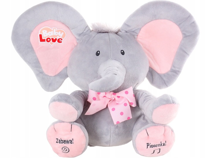 INTERAKTYWNY RÓŻOWY SŁONIK A KUKU RUSZA USZAMI ŚPIEWA I MÓWI PO POLSKU