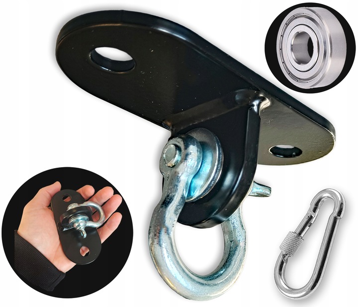 Uchwyt sufitowy z ŁOŻYSKIEM i szeklą mocowanie łożyskowane wieszak hak