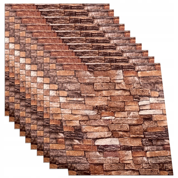 x10 PANEL PANELE ŚCIENNE 3D SAMOPRZYLEPNE TAPETA CEGŁA PŁYTA KASETON 5,4 m2