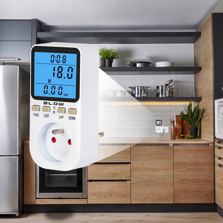 WATOMIERZ LICZNIK ENERGII POBORU PRĄDU MIERNIK ELEKTRONICZNY WOLTOMIERZ 16A