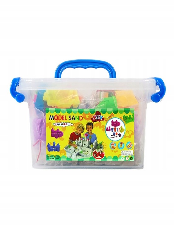 PIASEK KINETYCZNY 2KG BASEN + FOREMKI DUŻY ZESTAW