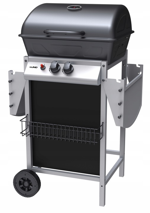 GRILL GAZOWY OGRODOWY BAVEN 2 PALNIKI, 5,5KW Z POKRYWĄ Z TERMOMETREM LUND