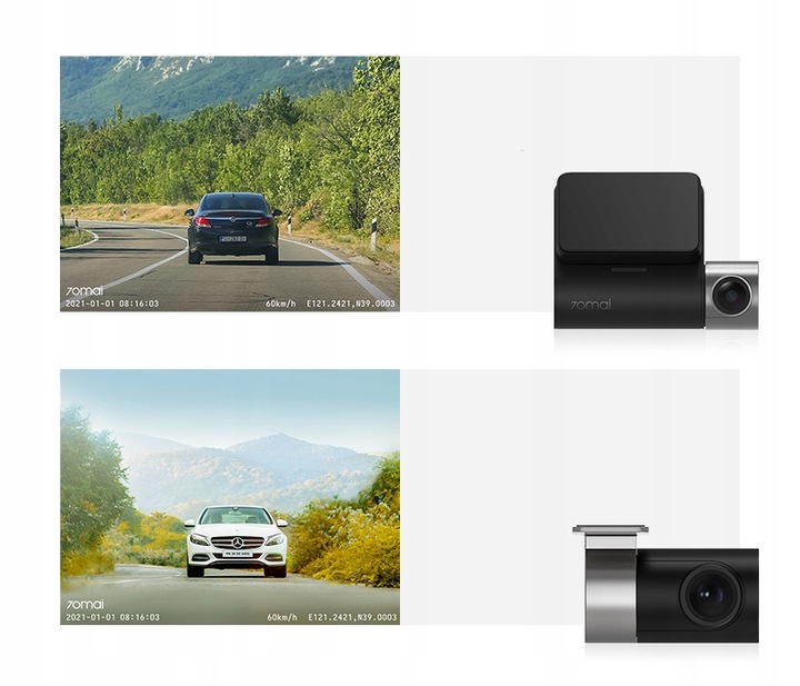 KAMERA 70mai PRO PLUS A500S PRZÓD+ TYŁ+ 64GB + ACC