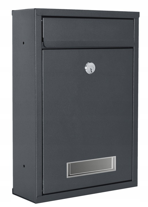 SKRZYNKA NA LISTY POCZTOWA POCZTĘ STALOWA ANTRACYT NA KLUCZYK Z OKIENKIEM