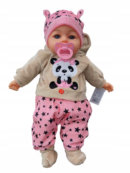 LALKA BOBAS 45CM MÓWI I ŚPIEWA PO POLSKU+SMOCZEK+BUTELKA, INTERAKTYWNA, BAB