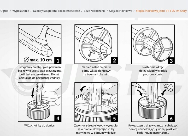 STOJAK CHOINKOWY DONICA DUŻA NIE CZEKAJ KUP ŚWIĘTA CHOINKA