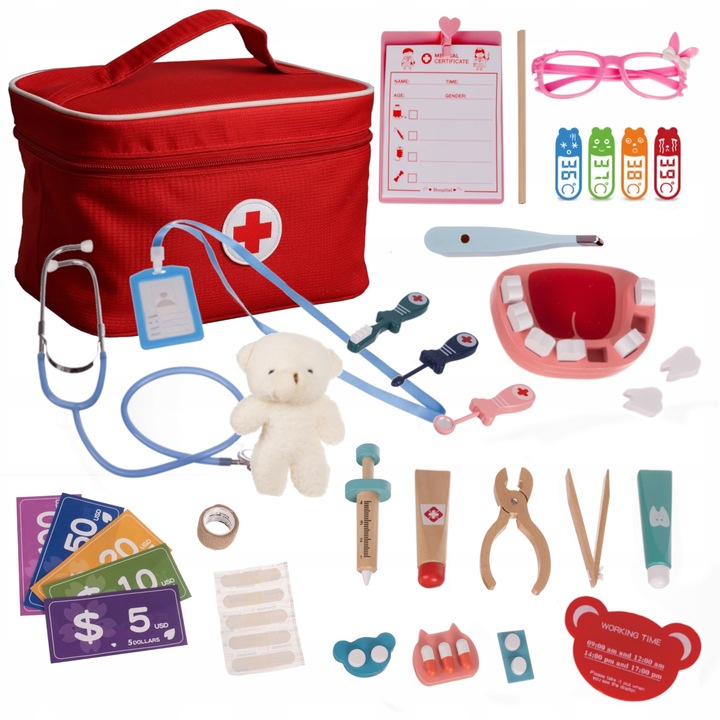 Zestaw Lekarski Mały Doktor Lekarz dla Dzieci Apteczka Doktora Lekarza XXL