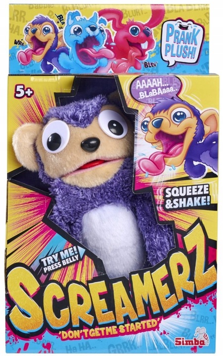 SIMBA SCREAMERZ AFFE małpka interaktywna 30cm fioletowa