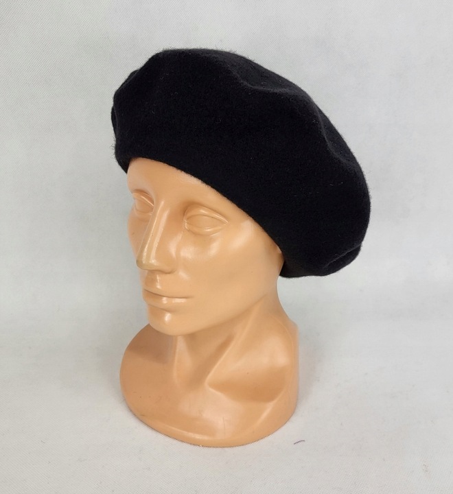 96 Klasyczny BERET FEZKO CZARNY rozm. 11,5 (duży)