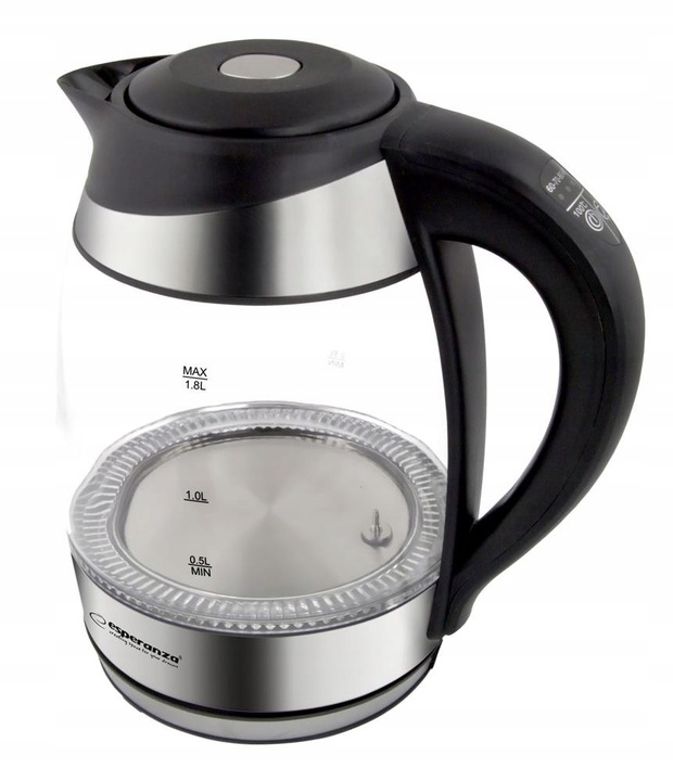 Czajnik Elektryczny Szklany LED Regulacja Temperatury 2200W Esperanza 1,7L